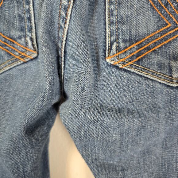 7 For All Mankind Flynt Jeans Women's 28 Bootcut Low Rise Festival Boho READ - Picture 6 of 13